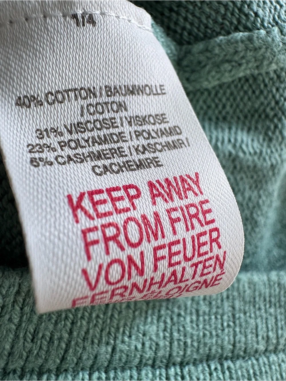 Baby Boden Green Knit Dress with Pink Stripe Sleeves